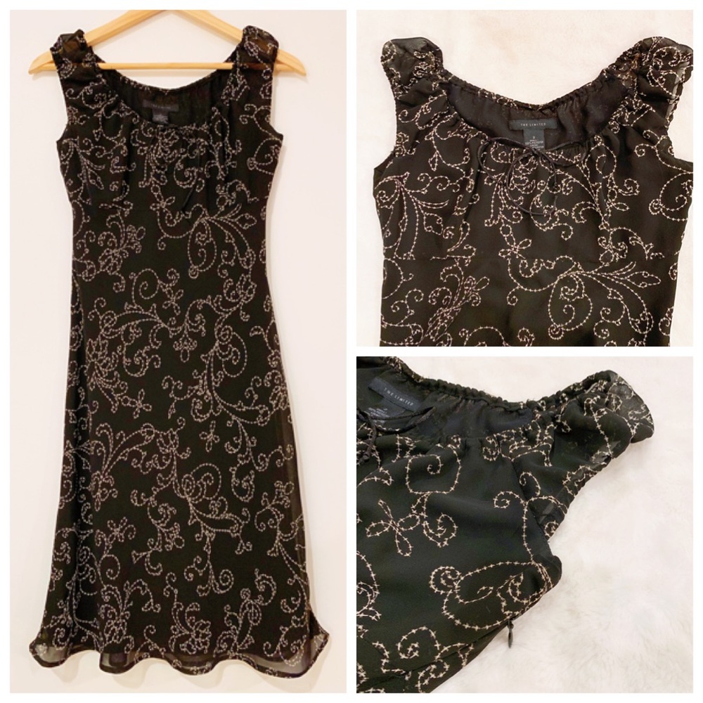 The Limited Black Print Dress Size 2